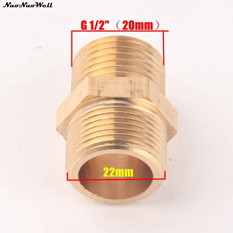Медные соединители с прямой резьбой M22 на G1/2 '' прочные из чистой латуни для