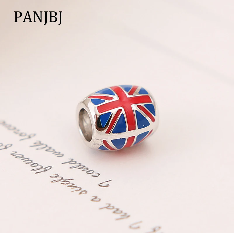 Новинка 100% Подвеска серебряные бусины 925 пробы Англия флаг Великобритании