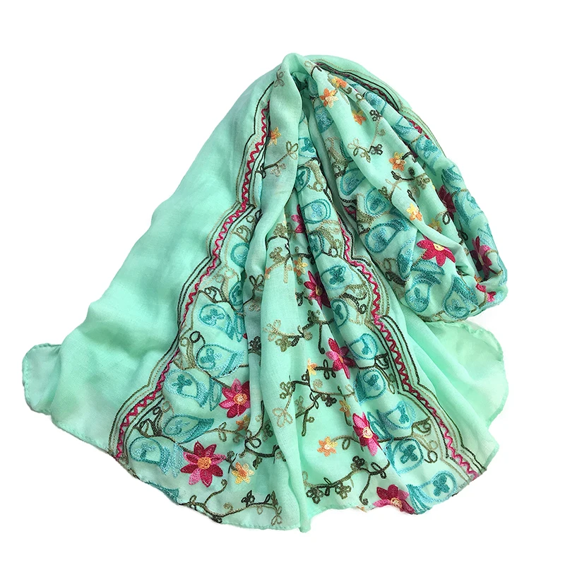 Женский шарф с цветочной вышивкой в этническом стиле|shawls for women|scarf shawldesigner shawl |