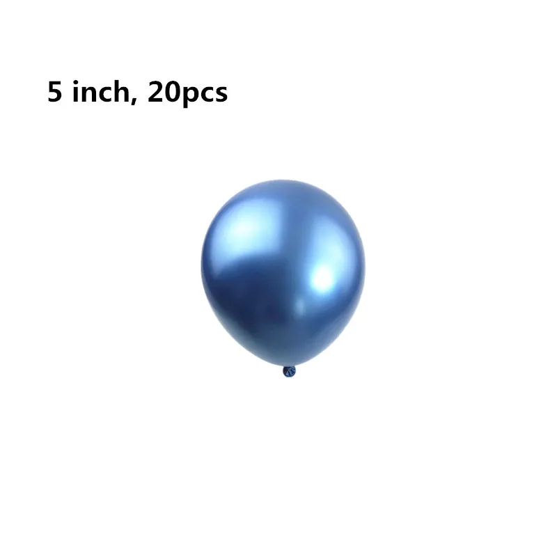 blue 5 inch 20pcs DIY золотые металлические арочные шары 5 12 18 дюймов, Круглый латексный шар для детского дня рождения, вечеринки, свадьбы, украшения для детского душа - Цвет: blue 5 inch 20pcs