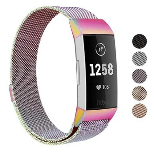 10 цветов Миланская петля заменить ремешок для Fitbit charge 3 часы браслет из нержавеющей стали ремень спортивный браслет для смарт-часов - Цвет: colorful