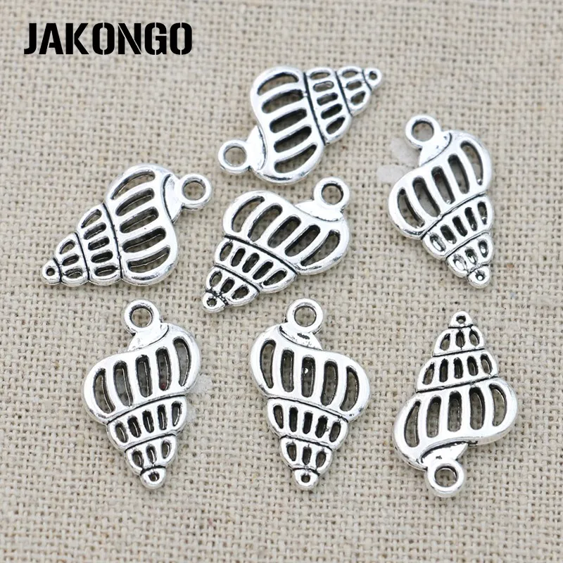 JAKONGO антикварные посеребренные ракушки для изготовления ювелирных изделий Морская жизнь Подвеска DIY