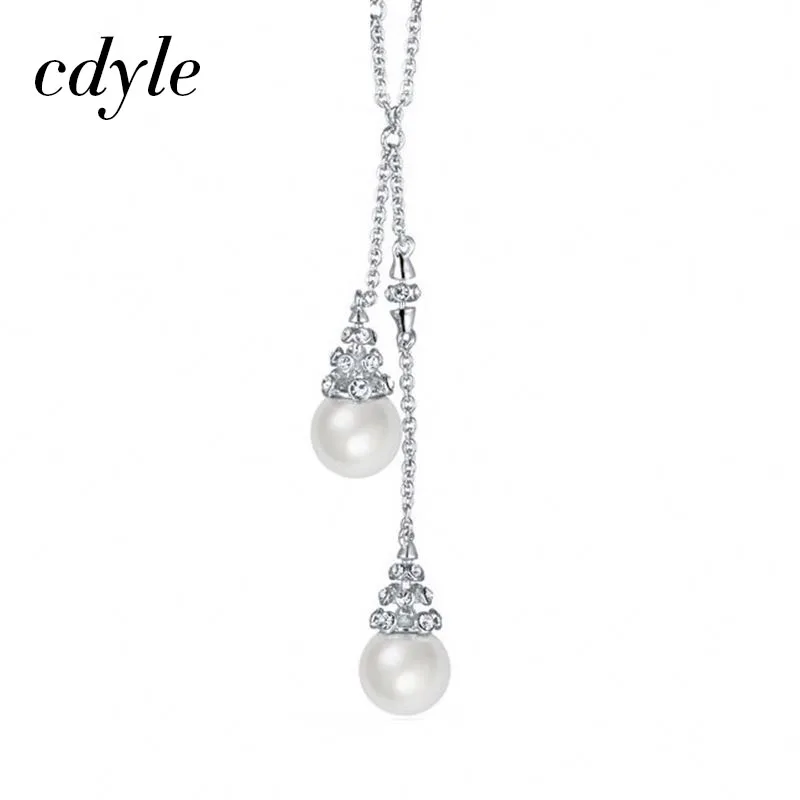 Женские ожерелья и кулоны Cdyle украшенные кристаллами искусственным жемчугом