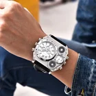 Часы Oulm HP1349 Мужские кварцевые с большим циферблатом, роскошные спортивные с декоративным компасом