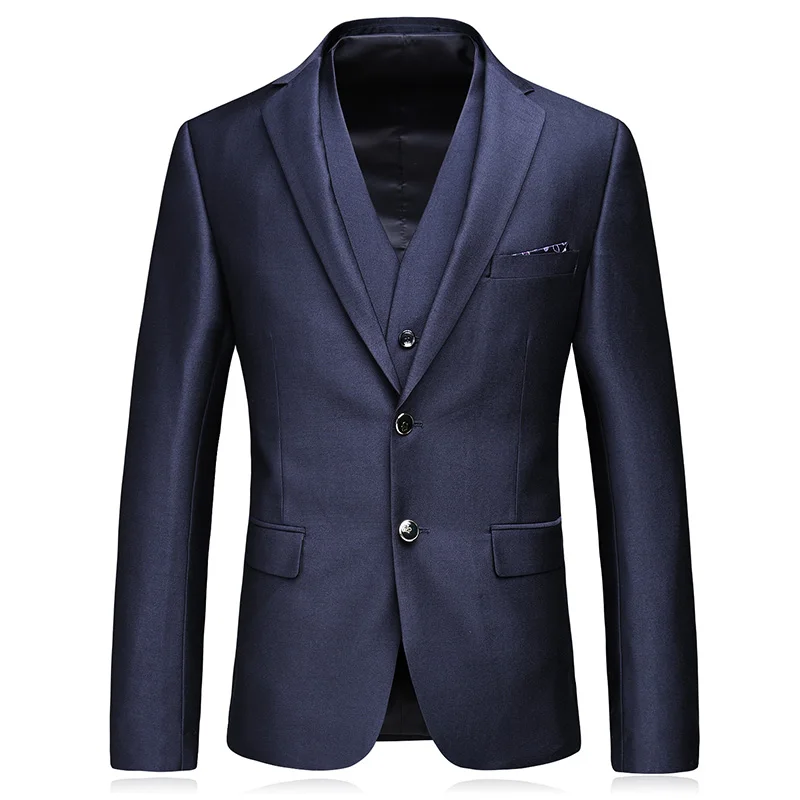 

MOGU Three Piece Solid Suits Men 2017 Autumn New Fashion Pure Color Wedding Dress For Men Slim Fit Mens Suit Asian Size Men Suit