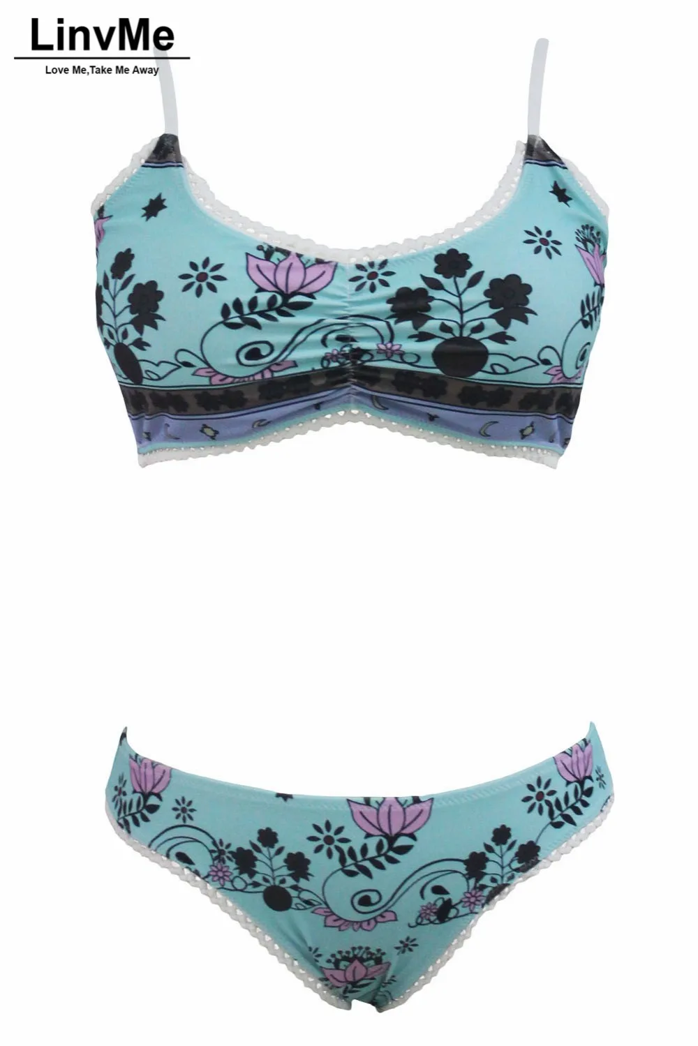 Linvme 2018 принт женские купальники сексуальный комплект бикини Для женщин