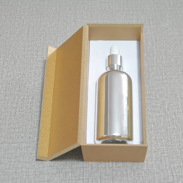 4 шт 100 мл вакуумное покрытие серебряный пустой флакон-капельница с деревянной