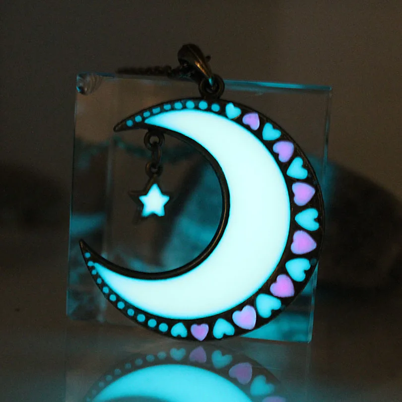 Ожерелье с подвеской в виде светящейся Луны|necklace moon|glow in darkglow the dark |