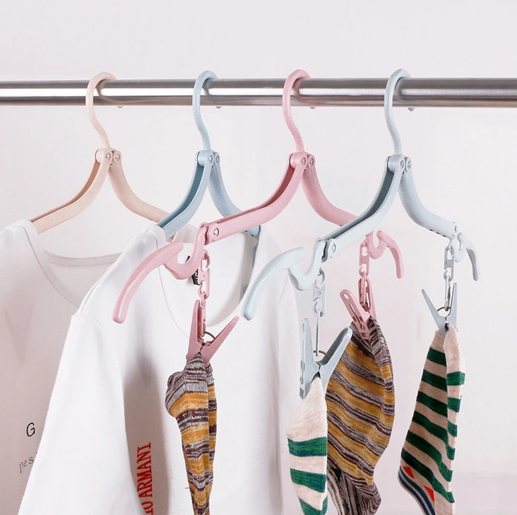 2 шт. портативная складная пластиковая ткань вешалка для брюк