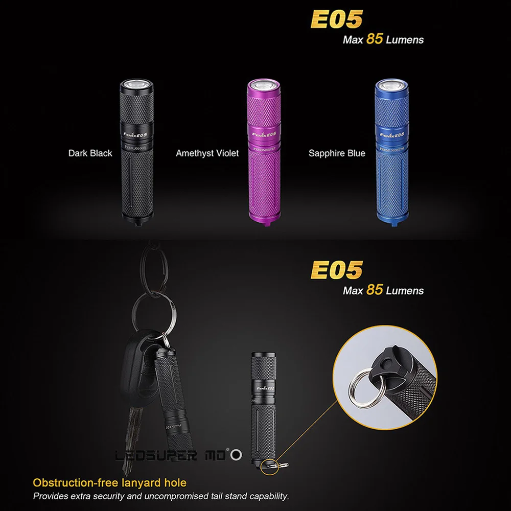 Fenix E05 издание мини EDC Ключ фонарик на цепочке Cree XP-E2 светодиодный брелок фонарик с батареей AAA