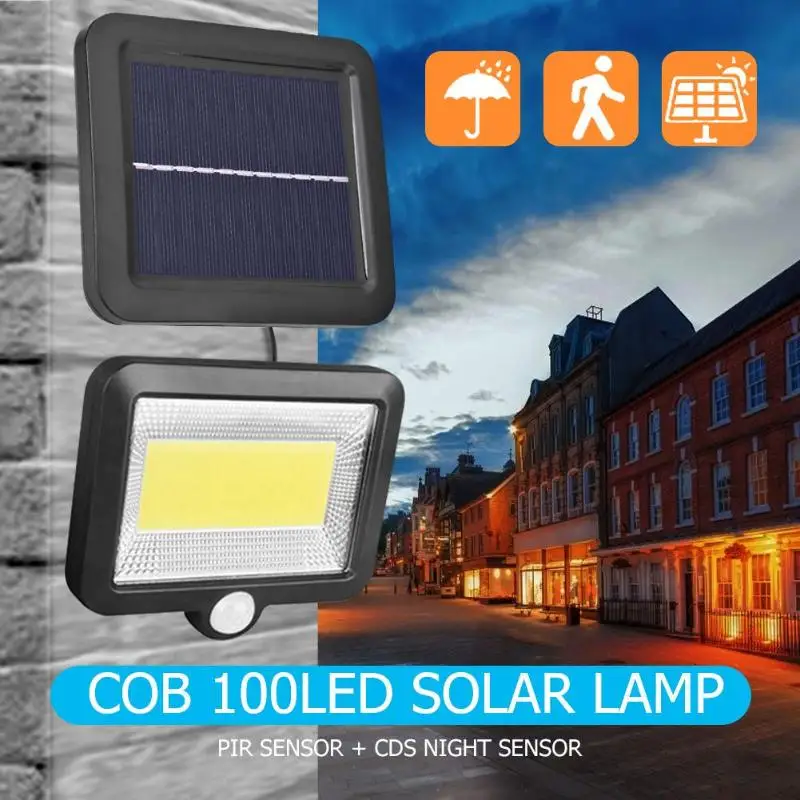 COB 56/100/120 светодиодов солнечный светильник с датчиком движения IP65