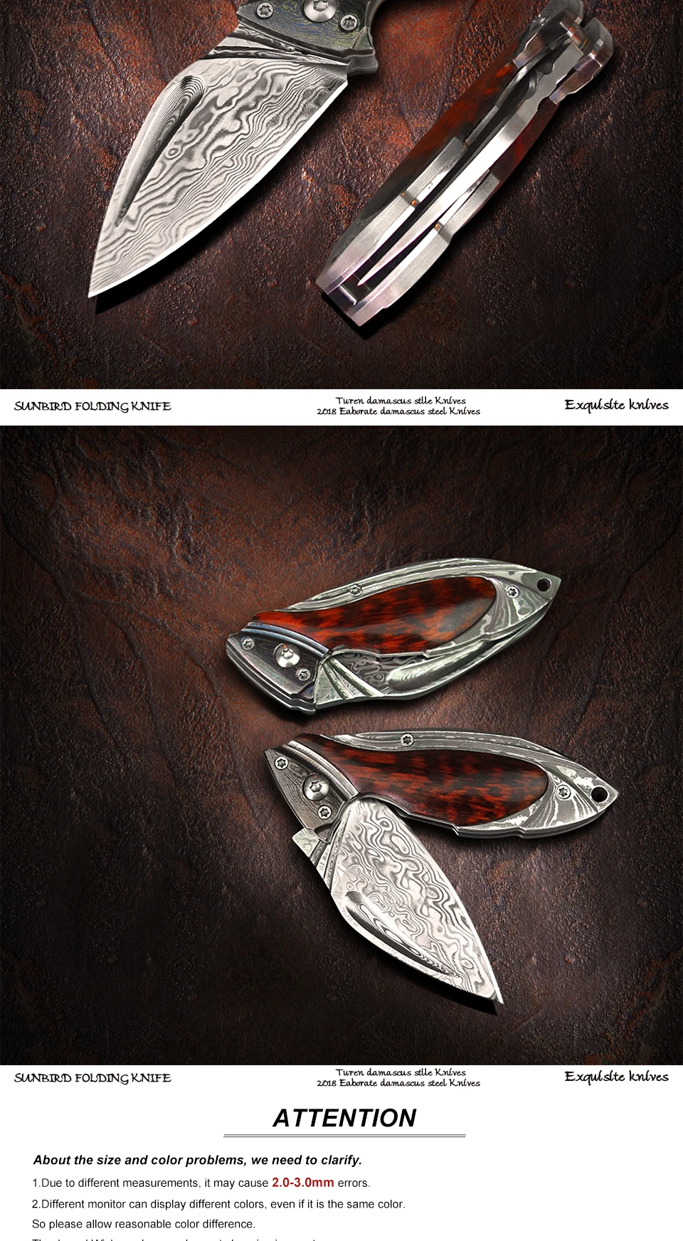 TUREN-Дамасская сталь мини складной карманный нож Snakewood ручка выживания Охота EDC с ручной резной кожаный чехол/кобура