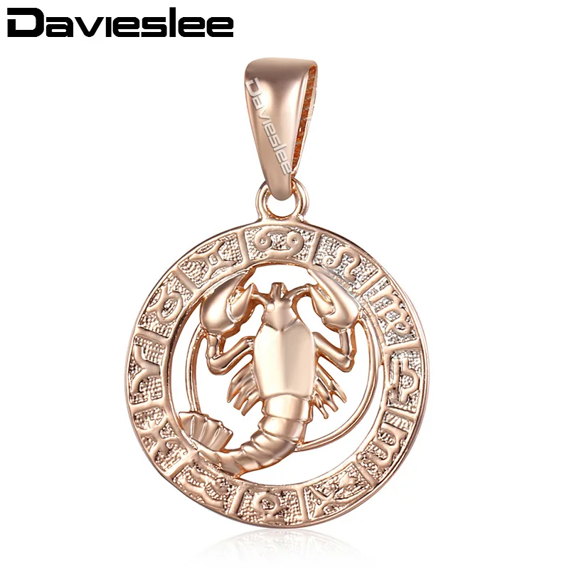 GP180 Davieslee женский знак зодиака Рак кулон Золотое созвездие кулон ожерелья для женщин ювелирные изделия дропшиппинг DGP360 - Окраска металла: GP180