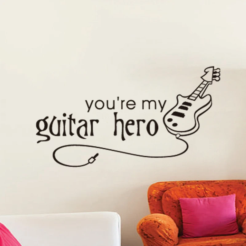 

60x110cm guitar music Wall Sticker Home Decor Vinyl Wall Decal Home Decor Room House Bedroom Living musical instruments