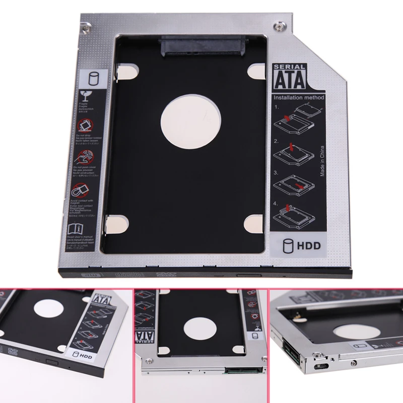 Алюминиевый корпус SATA 3 0 для 2 го жесткого диска Caddy 9 5 мм дюймового SSD чехла с