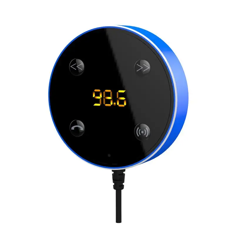 2 in 1 Auto Blue-tooth Wireless FM Transmitter MP3 Hands Free Dual USB Car Charger Adapter (Blue) |