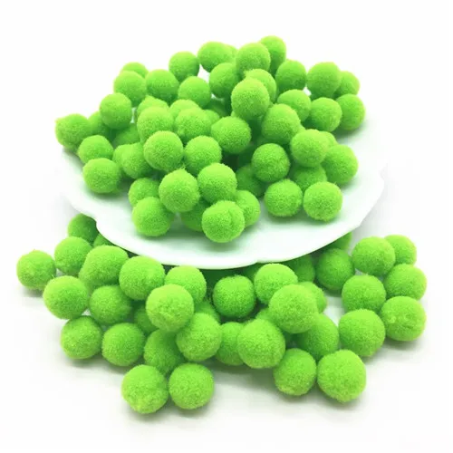 08 Fruit green 10 мм многоцветный помпон, мягкие круглые пушистые Помпоны, плюшевые помпоны для рукоделия, мячи, пушистые Помпоны, домашние украшения для детских игрушек, самодельные принадлежности, 100 шт - Цвет: 08 Fruit green