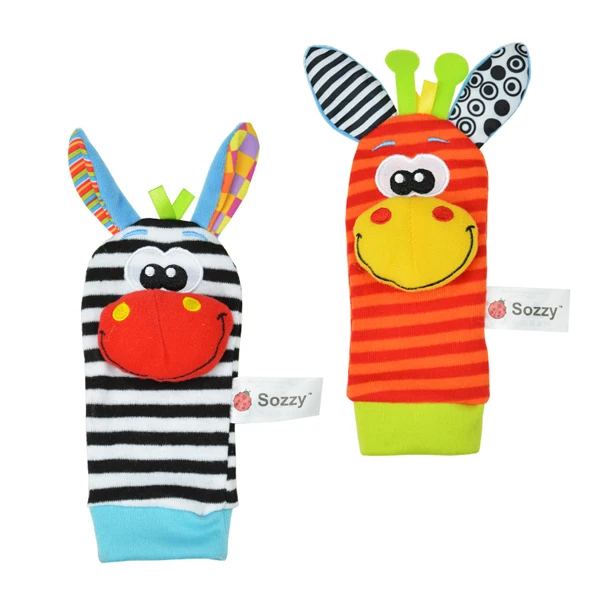 DeerSocks Детские игрушки-погремушки игрушки животные носки ремешок на запястье с погремушкой для детей Мальчики Девочки Детские носки ошибка ремешок на запястье детские носки - Цвет: DeerSocks