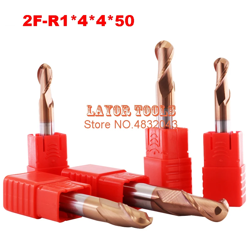 Твердосплавная Концевая фреза 2F R1*4*4*50 Фрезерный резак R1 токарный инструмент
