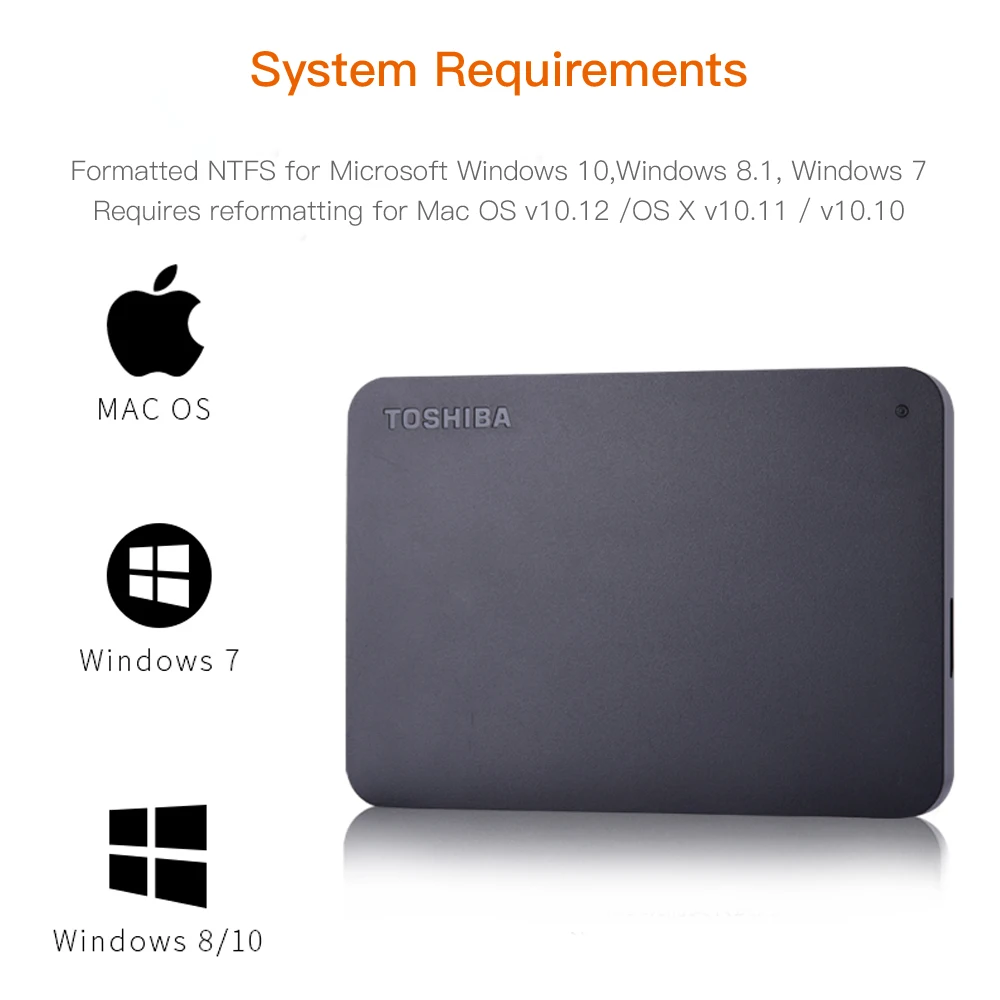 Toshiba Canvio Basics 4 ТБ hd внешний жесткий диск портативный USB 3 0 черный для windows Mac OS disco duro