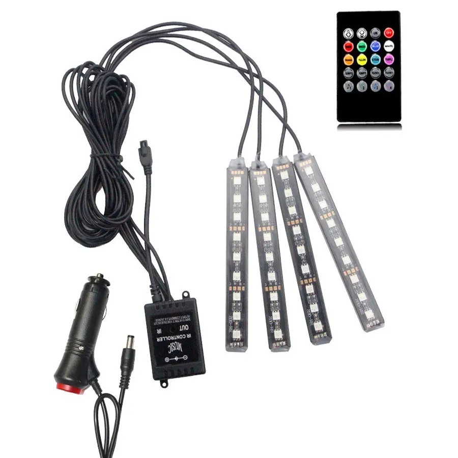 Светодиодная лента RGB для автомобиля декоративная лампа с USB контроллером 12 В 4