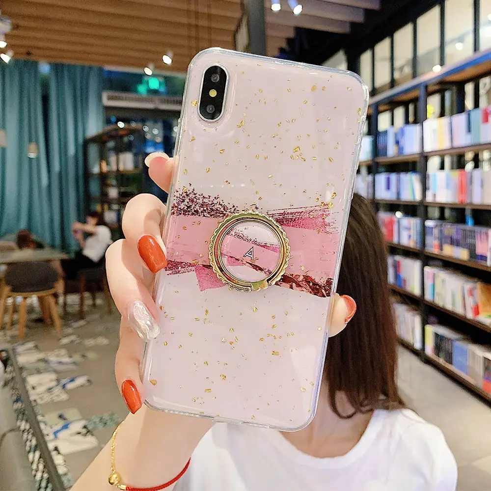 Kisscase украшение Мраморное кольцо держатель чехол для iPhone 6 6S 7 8 Plus X XS MAX XR задняя