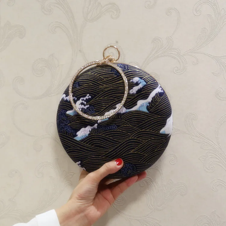 Bag Dark Blue Angelatarch Новое поступление китайский стиль Cheongsam Винтажный Классический в стиле ханьфу круговой вечерняя сумка через плечо дневной клатч ручные сумки - Цвет: Bag Dark Blue