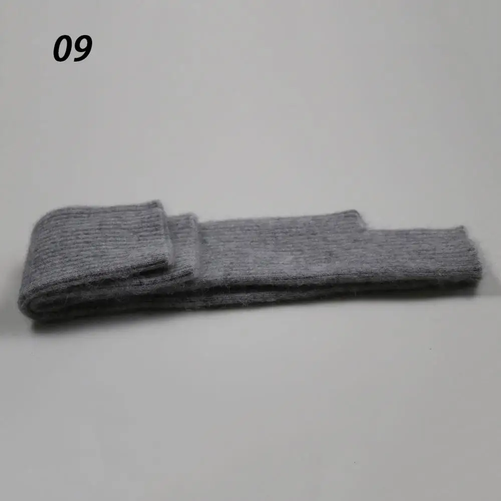 09 Light Gray Sparsil женские новые норковые кашемировые перчатки с половинными пальцами теплые мягкие перчатки длиной до локтя осень зима 40 и 50 см длинные вязаные варежки - Цвет: 09 Light Gray