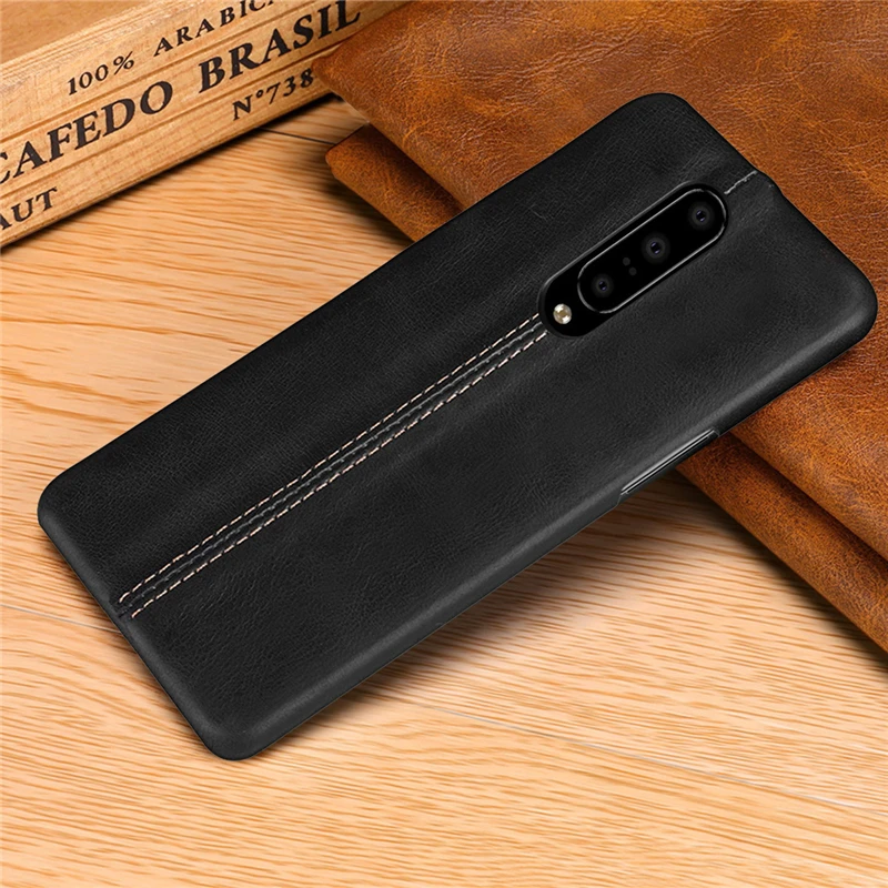 For OnePlus 7 Pro 6T 6 Case Luxury Vintage Genuine Leather Matte Hard Back Shell Skin Cover |