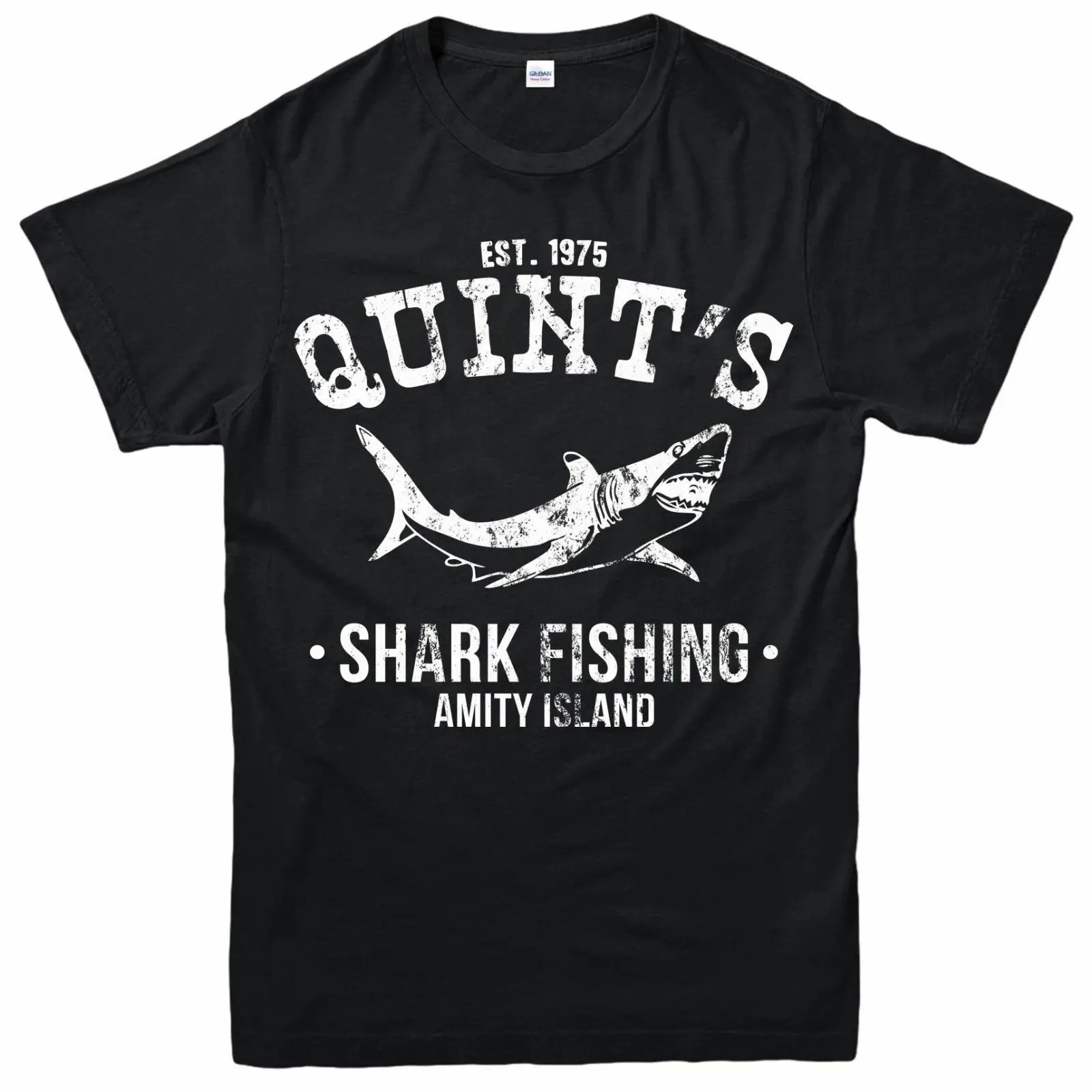 Jaws Quints футболка с акулой рыбацкая лодка унисекс для взрослых и детей летняя
