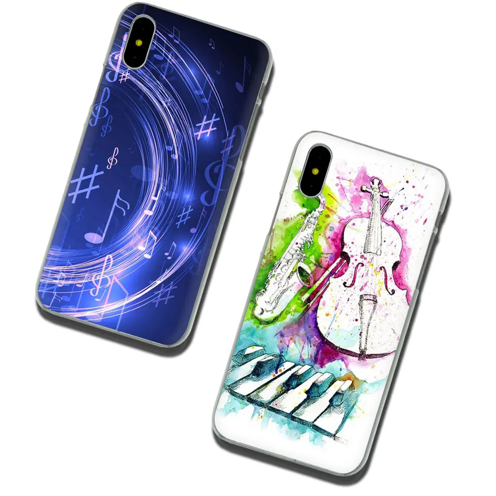 Классический жесткий чехол для телефона с музыкальными нотами и скрипкой iPhone SE