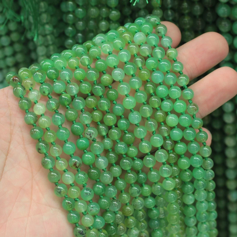 Оптовая продажа! 5 нитей! Бисер из хризопраза AA бисер натурального камня для