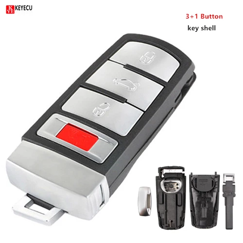 Пульт дистанционного управления KEYECU чехол для автомобильного ключа 3 + 1 кнопка VW