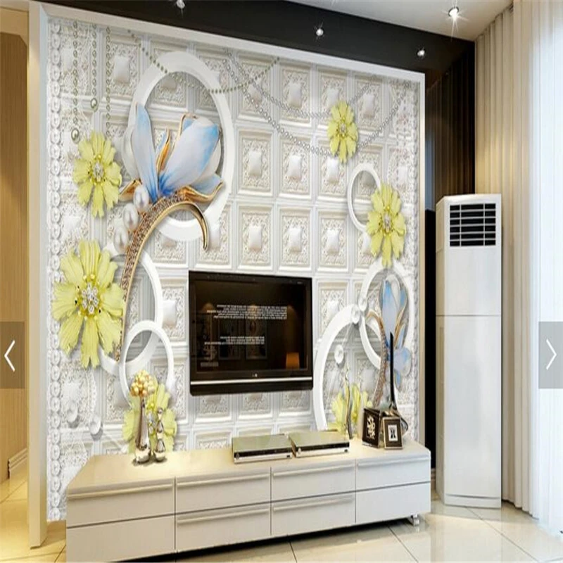 Обои beibehang для стен современные обои Хрустальное стекло Орхидея кожа мягкая