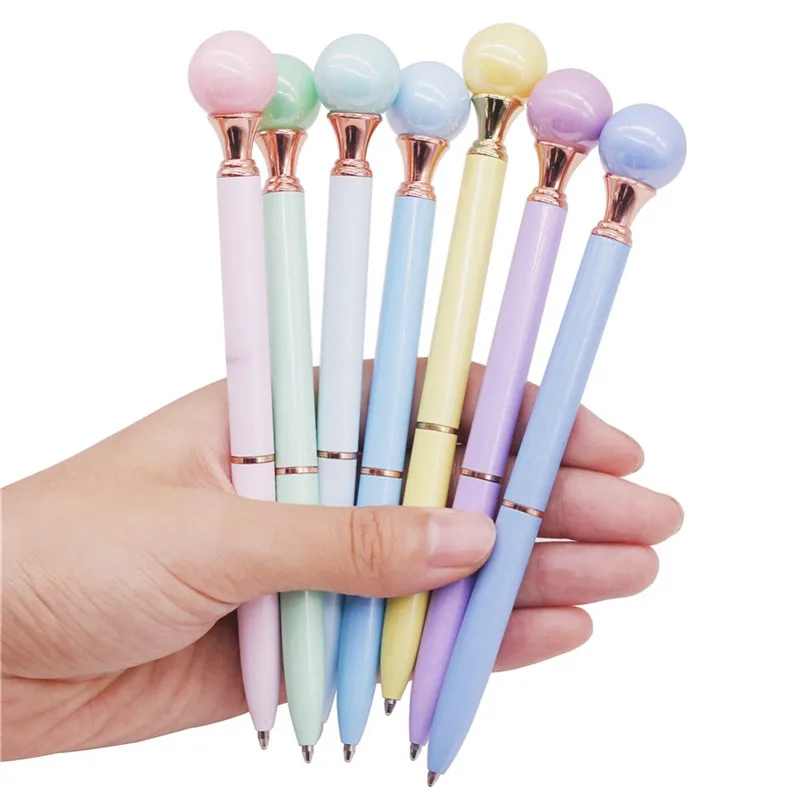 1 шт творческие цветные металлические жемчужные Шариковая ручка для девочек