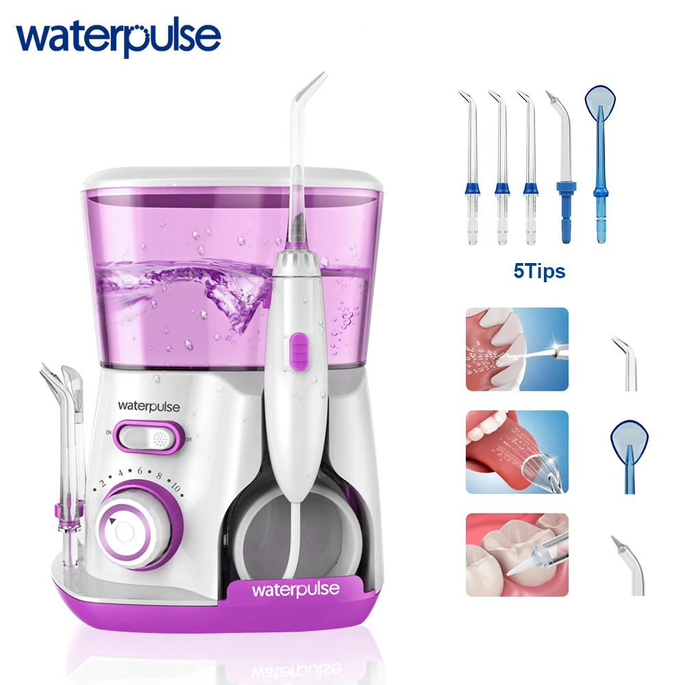 Зубная нить Waterpulse V300, профессиональное орошение полости рта, 800 мл, гигиена полости рта, водяная нить для семьи, ежедневный уход за полостью рта - Цвет: Фиолетовый