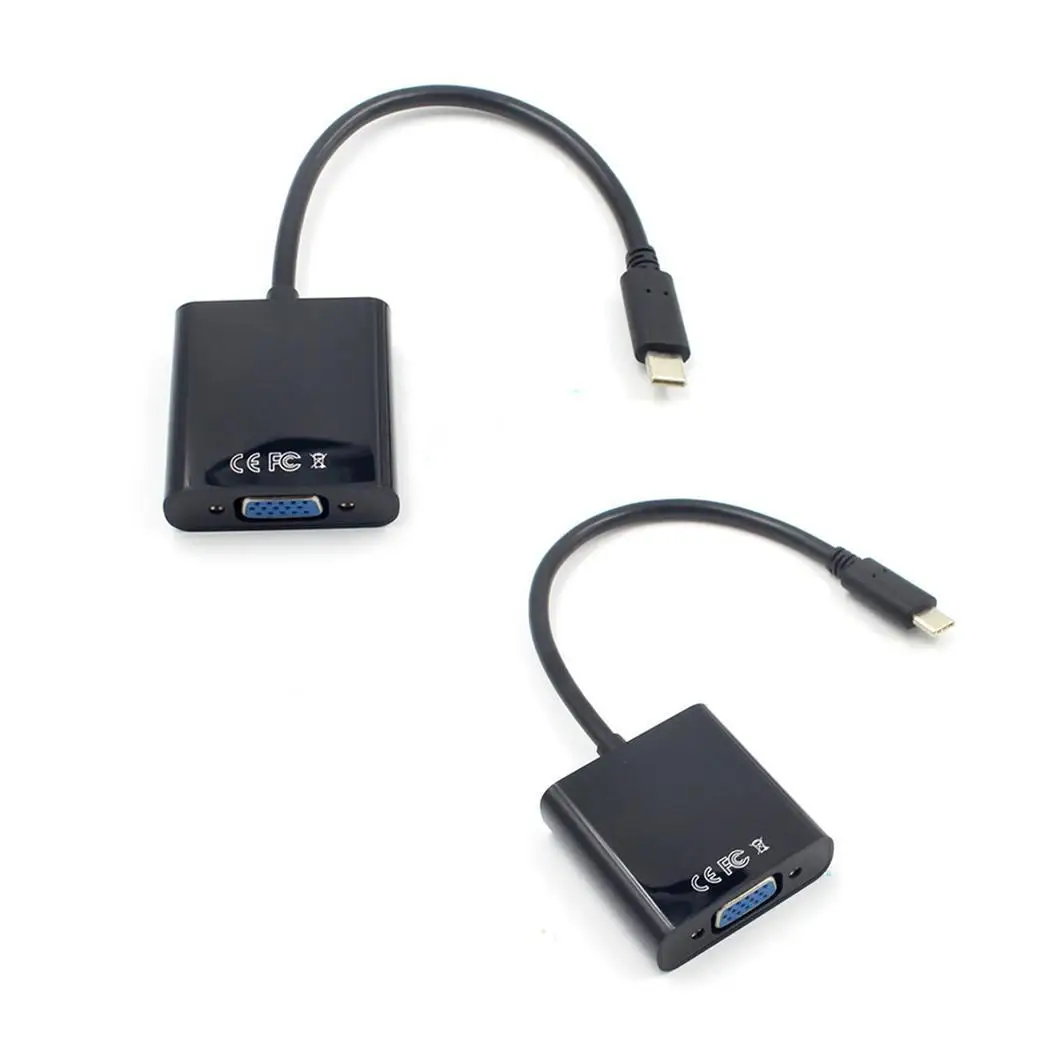 Type C для VGA адаптер конвертер кабель 12 см/4 7 дюймов USB 3 1 Macbook черный|Кабели VGA| |