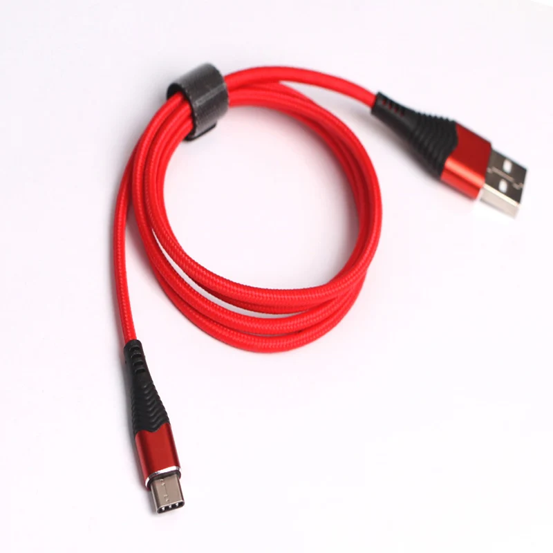 APPACS плетеный кабель USB C type C быстрое зарядное устройство Micro usb кабель для зарядки и передачи данных для samsung Galaxy S9 Plus S8+ для huawei - Цвет: Красный