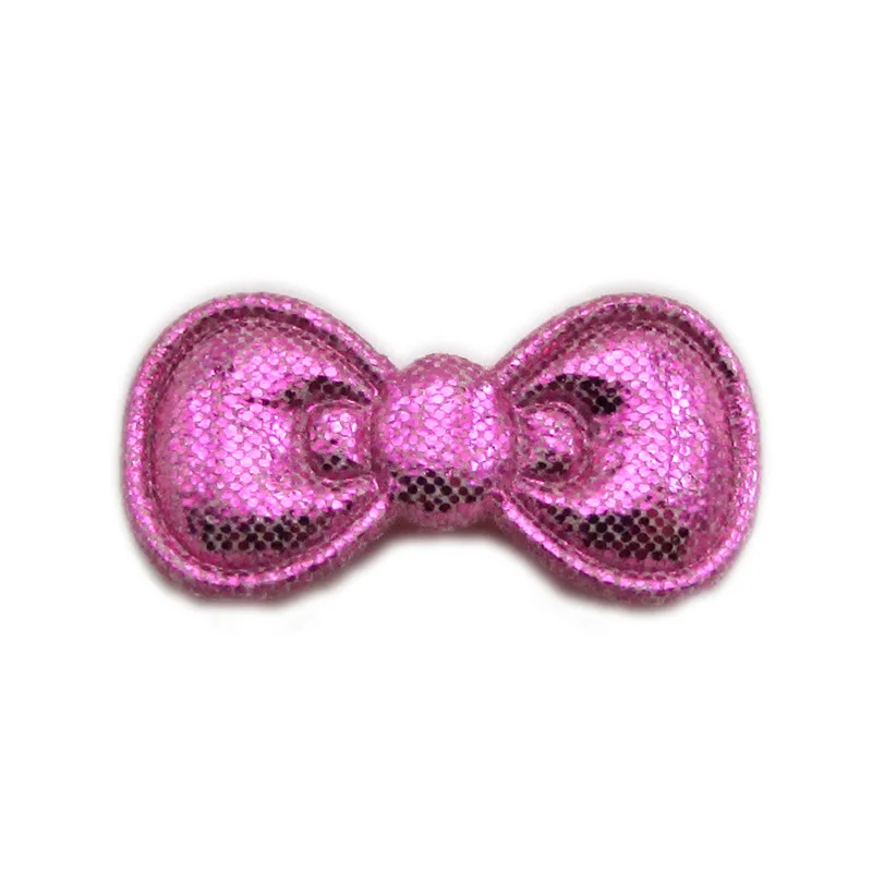hot pink 60 шт./лот 2,7*1,6 см Маленький бант мягкие аппликации для рукоделия одежды Швейные принадлежности "сделай сам" заколки для волос аксессуары - Цвет: hot pink
