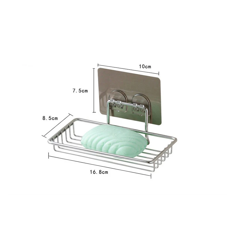 

luluhut 1pc stainless steel soap rack wall mounted shower soap holder bathroom storage box soap tray shelf kitchen sponge holder