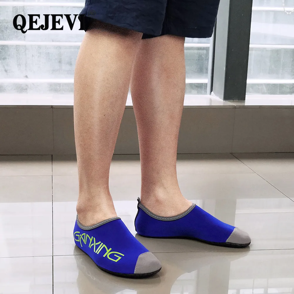 QEJEVI/Синяя пляжная обувь для женщин и мужчин, спортивная обувь для плавания, спортивные туфли для занятий йогой, мягкие Сникерсы для подводного плавания