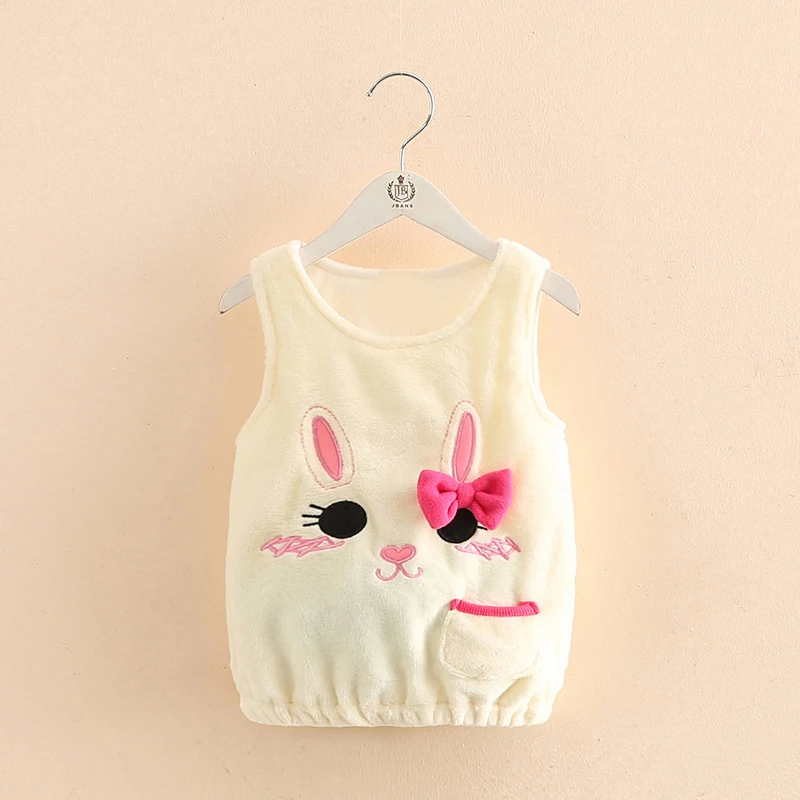 Зимние жилеты для девочек от 2 до 8 лет Детский флисовый теплый жилет с вышивкой