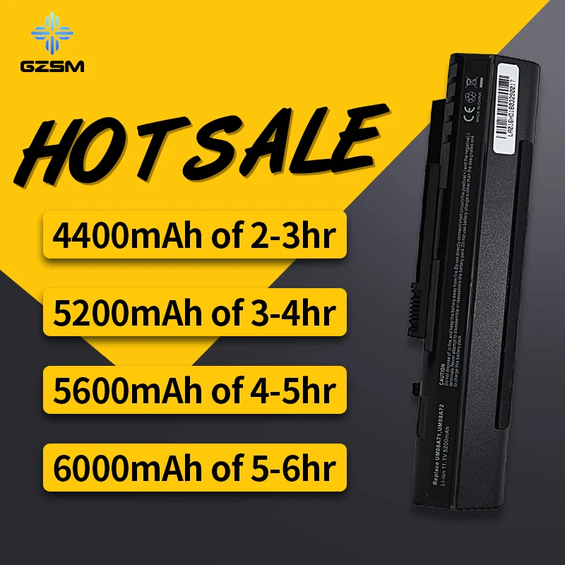 HSW Аккумулятор для ноутбука Acer Aspire One A110 A150 D210 D150 D250 ZG5 UM08A31 UM08A32 UM08A51 UM08A52 UM08A71 UM08A72