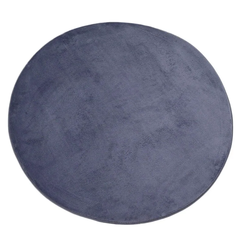 Silver gray Однотонный коралловый бархатный коврик мягкий Напольный Коврик противоскользящий круглый ковер Европейский стиль Подушка гостиная спальня украшения - Цвет: Silver gray