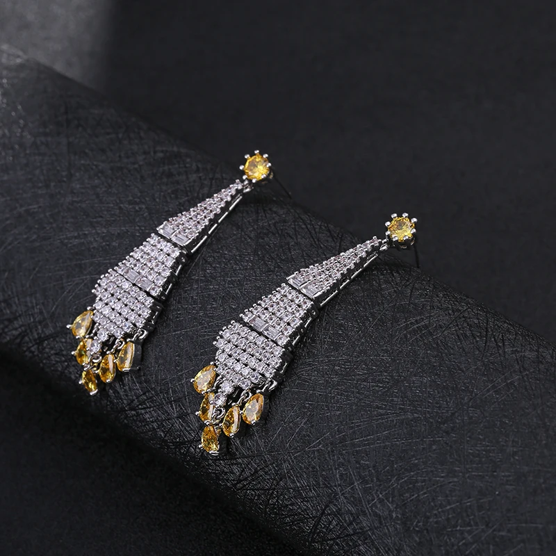 GAOLA высокое качество модный дизайн кубический цирконий висячие серьги