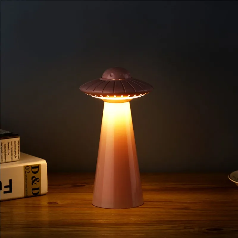 Светодиодная настольная лампа UFO с регулируемой яркостью USB перезаряжаемая для