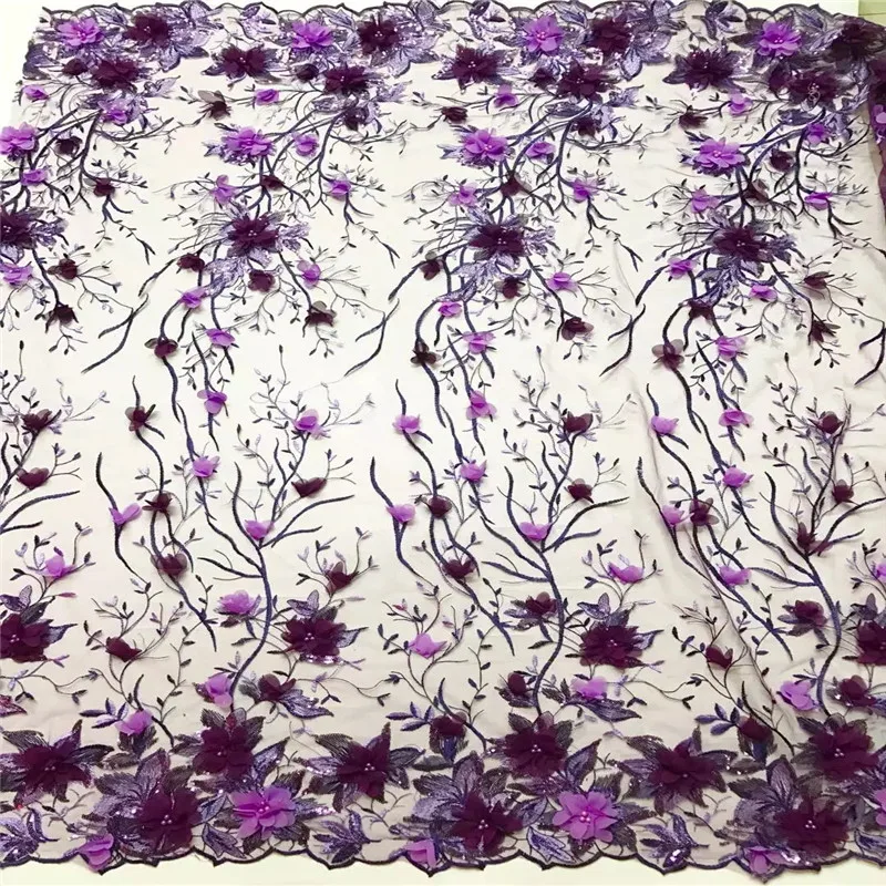 Good price 3d lace fabric new style embroidereed flower tulle for party dress african french JY61B-1 | Дом и сад