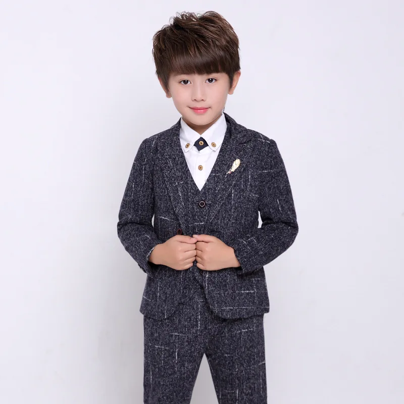 Jakcet Vest Pants F Костюм для мальчиков на свадьбу, выпускной, вечерние смокинги с цветочным рисунком для мальчиков, детский официальный Блейзер, брюки с жилеткой, галстук, Детский костюм для выступлений - Цвет: Jakcet Vest Pants F