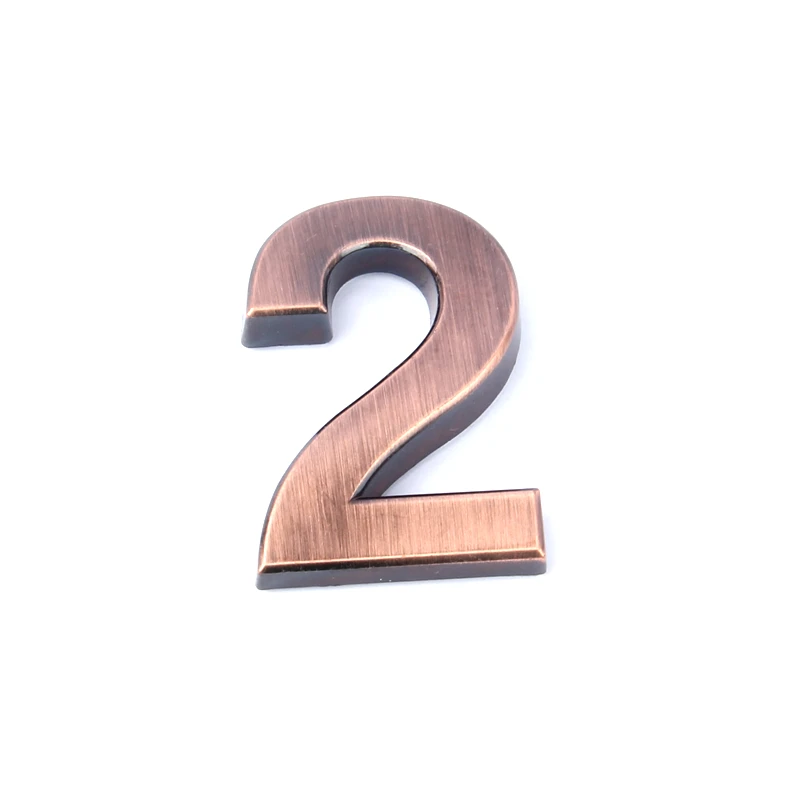 2 1 шт. высота 5 см номерной знак 0,1, 2,3, 4,5, 6,7, 8,9 современный бронзовый цвет доска номер квартира/отель/автомобиль DIY логотип стикеры пластины - Цвет: 2