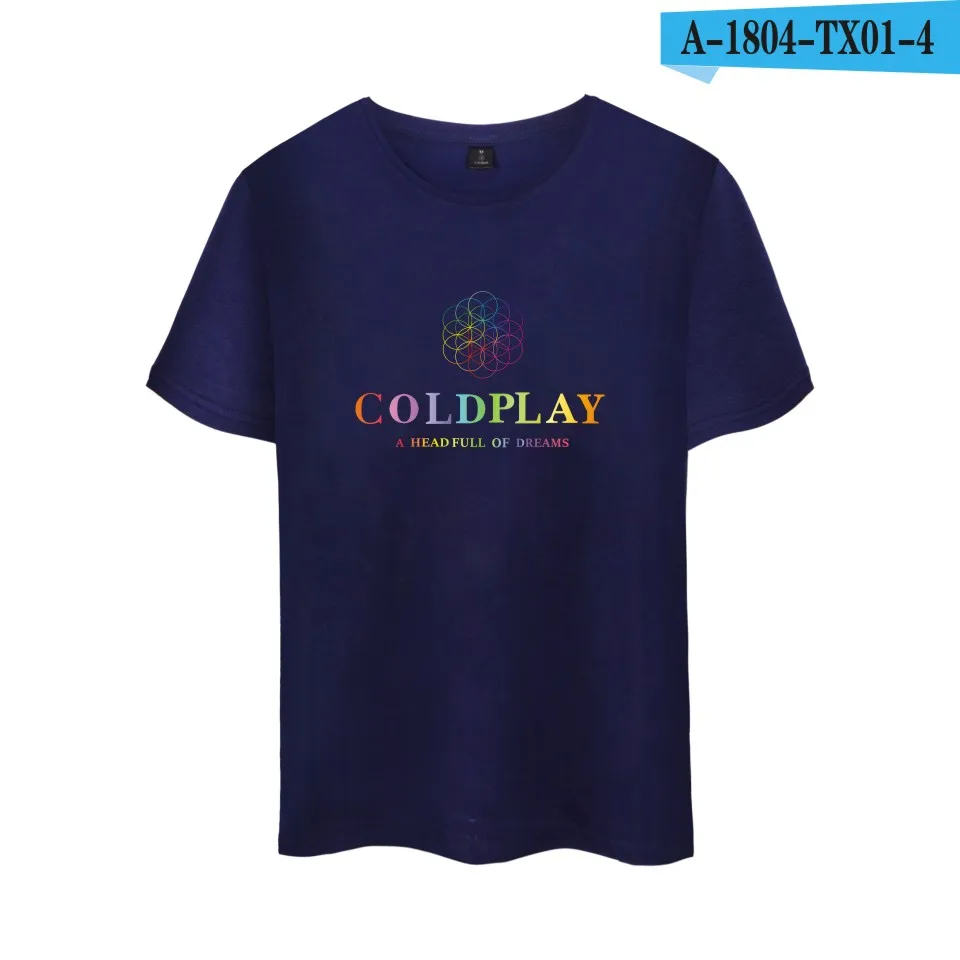 Navy Blue Топ группа одежды coldplay Britpop Альтернативная рок хлопковая футболка с коротким рукавом для мужчин и женщин хип-хоп Футболка - Цвет: Navy Blue